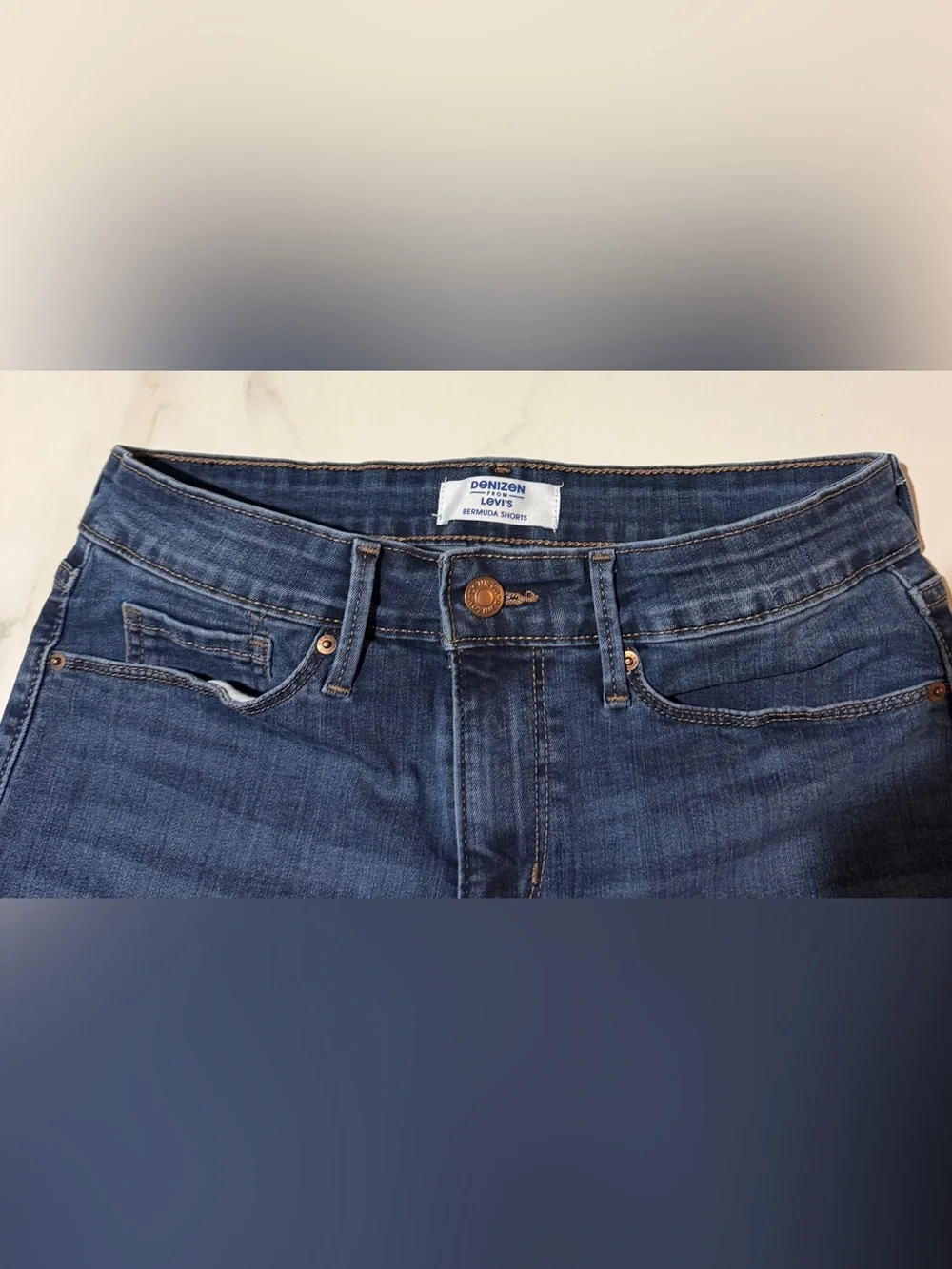 Denizen from Levi's Indigo Blue Denim Bermuda Shorts